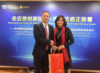 广州圣丹福医院，微创治疗，印尼媒体，访问，癌症治疗